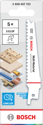 Bosch S511DF Multi Material saw blade pack for various materials.