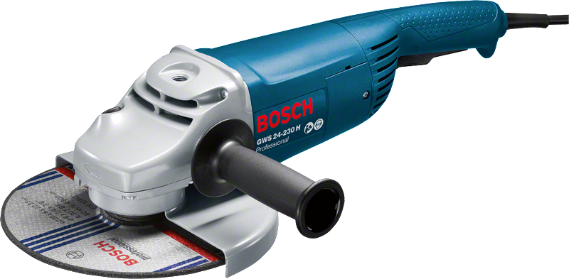 Bosch GWS 24-230 H angle grinder with ergonomic handle.