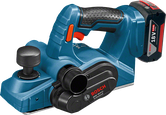 Cepilladora inalámbrica Bosch GHO 18V-LI con mango ergonómico.