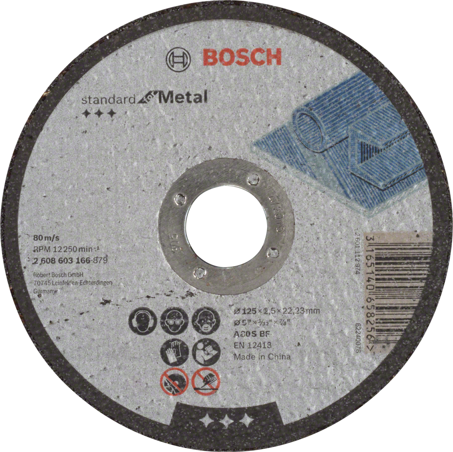 Disco de corte recto Bosch Standard para Metal de 125 mm.