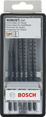 Juego de 6 hojas de sierra de calar para madera Bosch Robust Line Progressor.