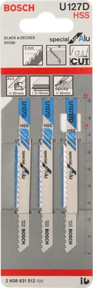 Hojas de sierra de calar Bosch U 127 D paquete de 3.