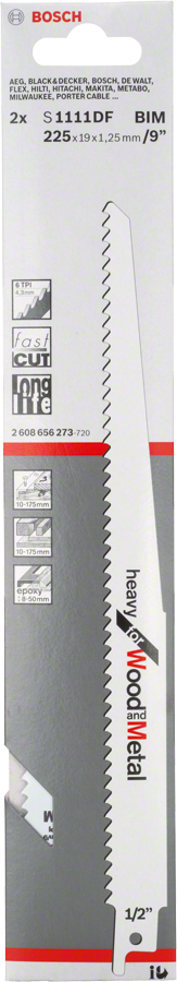 Hoja de sierra alternativa para madera y metal Bosch S 1111 DF.
