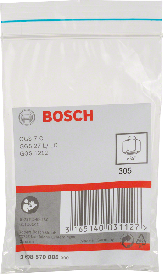 Pinza Bosch de 3/8″ con tuerca de bloqueo.