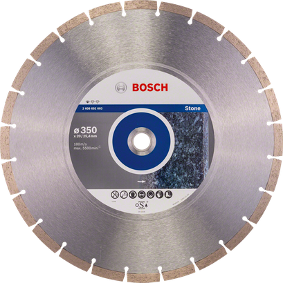 Disco de corte de diamante Bosch Standard for Stone de 350 mm.