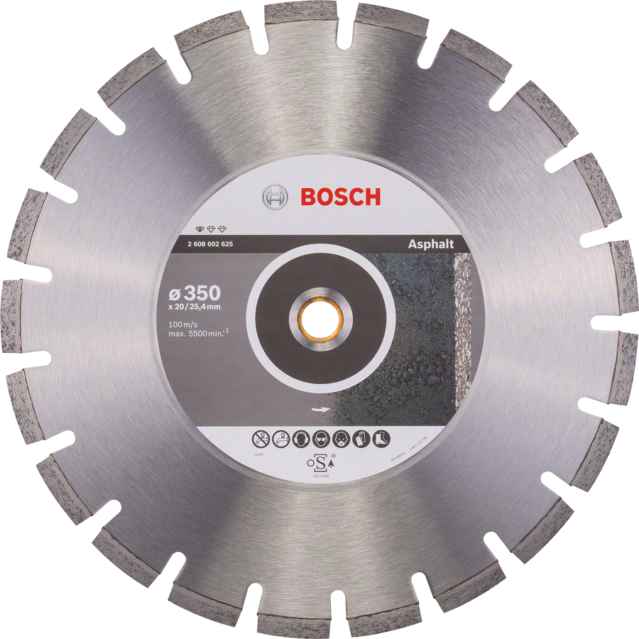 Disco de corte de diamante Bosch Standard para asfalto de 350 mm.