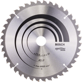 Hoja de sierra circular Bosch Optiline Wood 254mm 40 dientes.