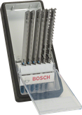 Juego de 6 hojas de sierra de calar Bosch Robust Line para metal.