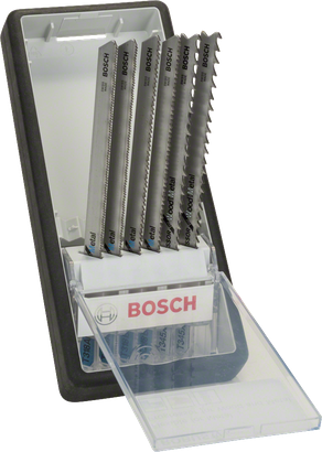 Juego de 6 hojas de sierra de calar Bosch Robust Line para metal.