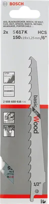 Hoja de sierra recíproca Bosch S 617 K de 6″.