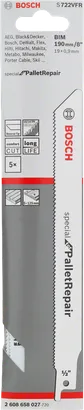 Hoja de sierra alternativa Bosch S 722 VFR de 3/8″ para reparación de palets.