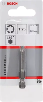 Punta de destornillador Bosch T25 de 1/4″.