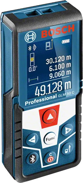 Medidor láser Bosch GLM 50 C con pantalla digital.