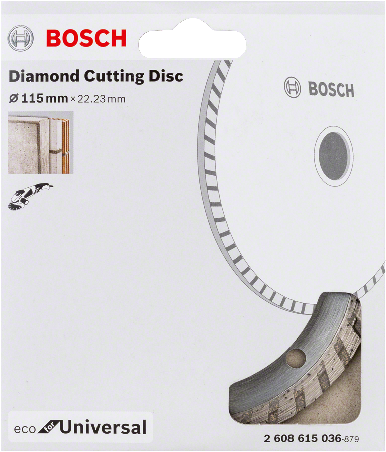 Disco de corte de diamante Bosch para uso universal.