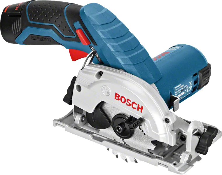 Sierra circular inalámbrica Bosch GKS 12V-26 para cortar madera.