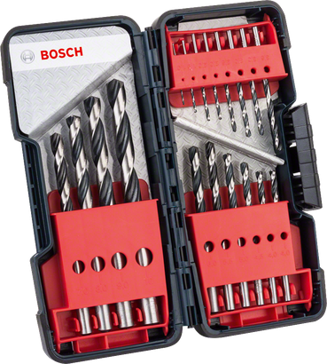 Juego de brocas helicoidales HSS PointTeQ de Bosch , 18 piezas, ToughBox.