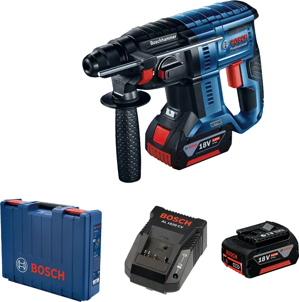 Kit de martillo perforador inalámbrico Bosch.