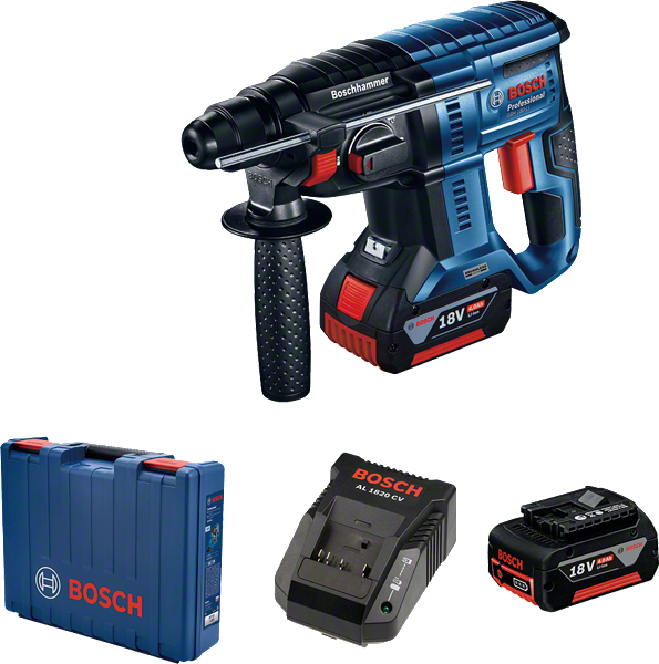 Kit de martillo perforador inalámbrico Bosch.