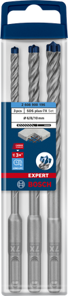 Juego de brocas para taladro percutor Bosch EXPERT SDS plus-7X de 3 piezas.