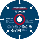 Disco de corte de carburo multimaterial Bosch EXPERT 76 x 10 mm.
