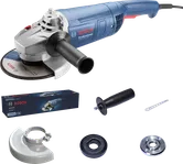 Amoladora angular Bosch GWS 2200-180 con accesorios.