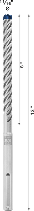 Broca para taladro percutor Bosch EXPERT SDS max-8X de 1 1/16 pulgadas.