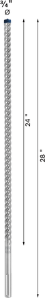 Broca para taladro percutor Bosch EXPERT SDS max-8X 3/4 x 24.