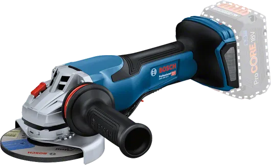 Amoladora angular a batería Bosch GWS 18V-15 P con disco de 125 mm.
