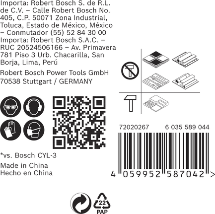 Juego de brocas multiconstrucción Bosch EXPERT HEX-9 (5 piezas).
