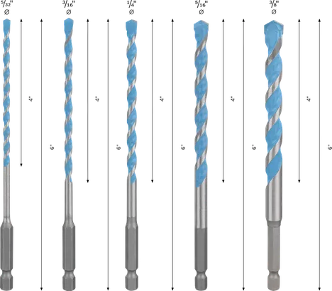 Juego de brocas multiconstrucción Bosch EXPERT HEX-9, 5 piezas.