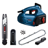 Kit de motosierra eléctrica Bosch GAC 250 SOS con cadena y barra.