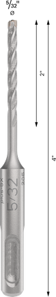 Broca para taladro percutor Bosch PRO SDS plus-5X 5/32" de 4 pulgadas.