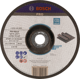 Disco de corte de metal Bosch PRO de 180 x 3 x 22,23 mm.