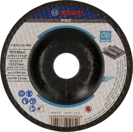 Disco abrasivo para metal Bosch PRO de 115 x 6 mm para trabajos en metal.
