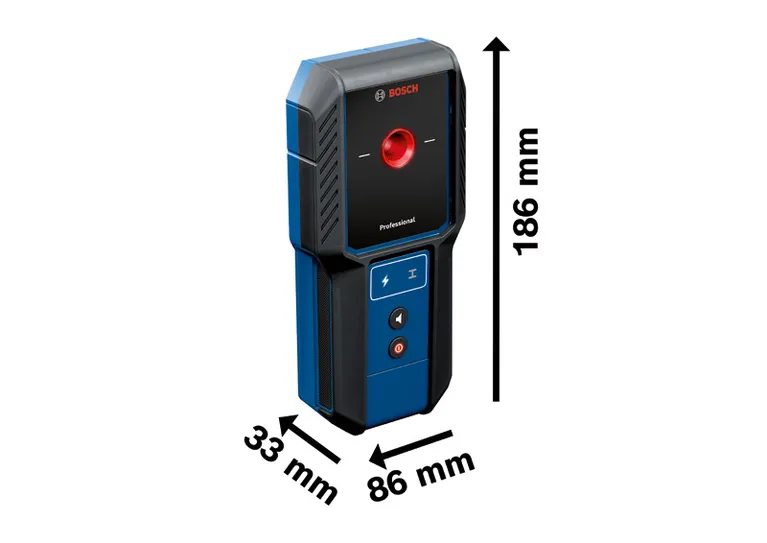 Detector Bosch GMS 100-23 para localización de metales y cables bajo tensión.