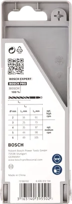 Juego de brocas de punta fina Bosch PRO Wood HSS (5 piezas).