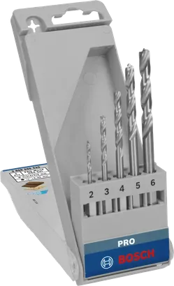 Juego de brocas de punta fina HSS Bosch PRO Wood, 5 piezas.