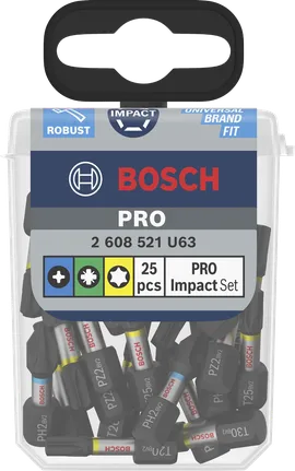 Juego de puntas de destornillador de impacto Bosch PRO, 25 piezas.