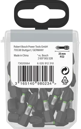 Puntas de impacto Bosch PRO PZ2 de 25 mm.