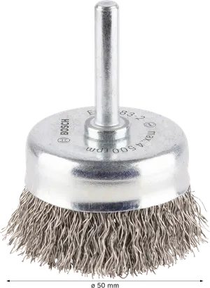 Cepillo de copa limpio de acero inoxidable Bosch PRO, mango recto de 50 mm.