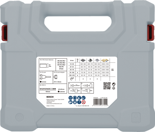 Juego de sierras de corona multimaterial Bosch PRO, 15 piezas.