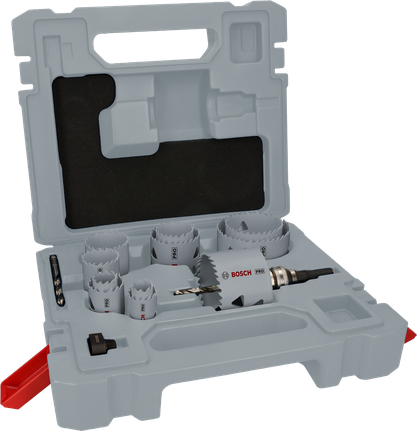 Juego de mandril Q-Lock para sierra de corona multimaterial Bosch PRO, 15 piezas.