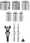 Juego de mandril Q-Lock para sierra de corona multimaterial Bosch PRO, 10 piezas.
