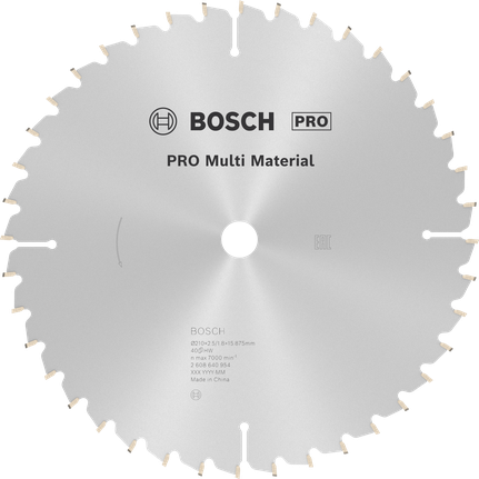 Hoja de sierra circular multimaterial Bosch PRO de 210 mm.