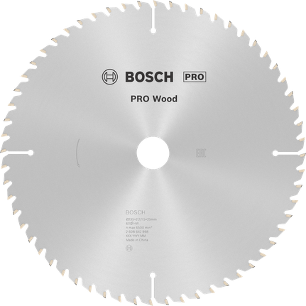 Hoja de sierra circular Bosch PRO Wood de 235 mm para un corte preciso.