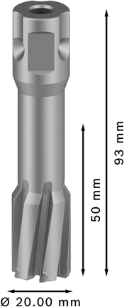 Fresa anular Bosch PRO Metal TCT 20x50x93 mm.