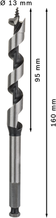 Broca barrena para madera Bosch PRO 13 x 95 x 160 mm.