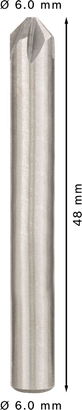 Broca avellanadora HSS de acero Bosch PRO de 6 x 48 mm.