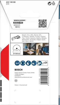 Hoja multiherramienta Bosch PRO ACZ 100 BB de 100 mm.