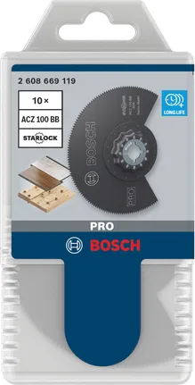 Hoja segmentada Bosch PRO ACZ 100 BB de 100 mm, paquete de 10.